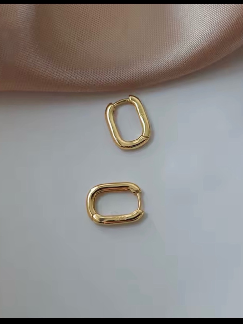 14k Gold-plated S925  Hoop Earring - Sleek Women's Jewelry